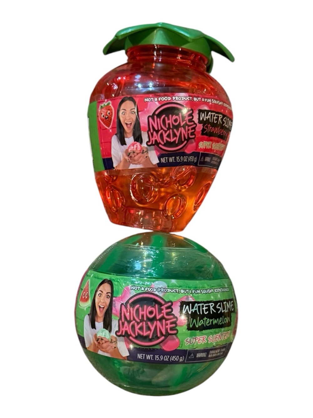 Nichole Jacklyne Water Slime Duo Watermelon and Strawberry Super Scented NEW